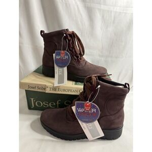 Romika Womens Burgundy suede Waterproof Lace-Up Ankle Boots EU 37 US 6-6.5